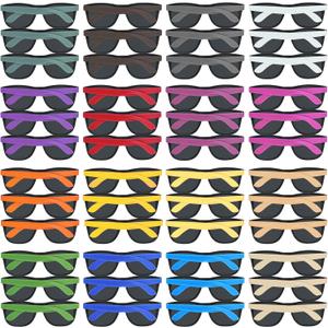48 Pack 16 Colors Neon Party Sunglasses, 80s Retro Style Party Favors Sun Glasses Bulk for Carnival, Summer Pool Toys, Goody Bag Stuffers, Boy and Girl Beach Party Supplies, Birthday, School Gift