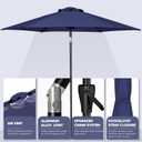 Tempera Patio Market Outdoor Table Umbrella with Push Button Tilt and Crank, Large Sun Umbrella with Sturdy Pole & Fade Resistant Canopy, Easy to Set