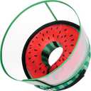 Inflatable Dog Cone Collar with Detachable Enhanced Anti-Licking Shield, Soft Neck Donut Collar for Dogs After Surgery, Adjustable Dog Cone Alternative for Large Medium Small Dogs & Cats (Large Neck 14"-18", Watermelon)