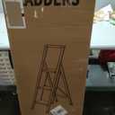 HillhutApex Aluminum 3 Step Ladder, Step Stool Foldable Ladder(Pale Grey)