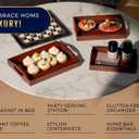 Comfify Bamboo Serving Trays Set of 3 Ottoman Trays for Food, Entertaining, and Decor Minimalist Brown Finish
