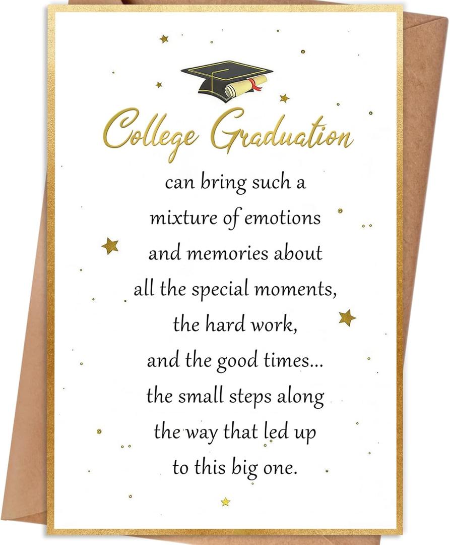 3 x College Graduation Card, 8×5.3 inches