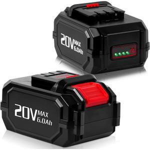 Upgrade 2Pack CaliHutt 6000mAh Replacement Battery for KIMO 20V Lithium Battery for KIMO 20V Cordless Blower Wrench Nailer Drill