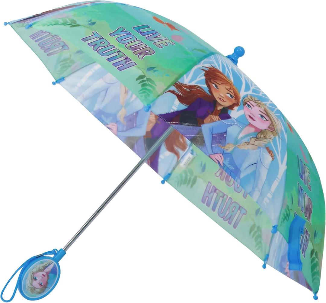 Disney Kids Umbrella, Frozen/Princess/Minnie Mouse Toddler and Little Girl Rain Wear for Ages 3-6