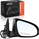 A-Premium Passenger Side Power Door Mirror - Compatible with Toyota Camry 2015 2016 2017 - Heated Manual Folding Black Outside Rear View Mirror