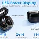 Mini Sleep Earbuds for Side Sleepers, Comfortable Fit Ultra-Light Bluetooth 5.4 Invisible Sleep Headphones, LED Display Portable Case Small Earphones for Sleep Work Sports (Black)
