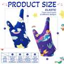 Janmercy 16 Pcs Thumb Sucking Stop for Kids Chewy Gloves Stop Breathable Thumb Guard for Nail Biting Gloves Cute Finger Sucking Stopper for Kids, 8 Style, 2 Finger(Size 3-6 Years)