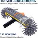 POOLAZA Pool Brush Head with Round Ends, Heavy Duty Pool Brushes for Cleaning Pool Walls, Floors Steps & Corners, 17.5" Pool Brush with Sturdy Aluminum Handle & Durable Nylon Bristles (Yellow)
