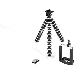 GPX 7 Inch Micro Smartphone Tripod, Includes Smartphone Adapter and Mounting Adapter, Max Height 6.1 Inches (TPD78B), Black