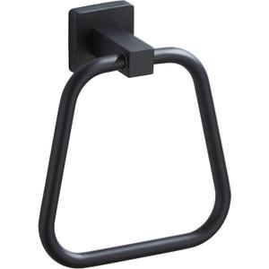Matte Black Towel Ring for Bathroom, Kitchen Bath Towel Holder Hangers Wall Mount Heavy Duty Stainless Steel (16.8cm x 15cm x 6.5cm (1 Pack))