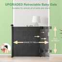 Upgraded Retractable Baby Gate, Extra Wide Safety Kids or Pets Gate, 33 Tall, Extends to 71 Wide, Mesh Safety Dog Gate for Stairs, Indoor, Outdoor, Doorways, Hallways(33x71, Black)