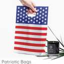 Choice Marts Memorial Day Bags Bulk, 100 Count USA Flag 9" x 12", Plastic Merchandise with Handles, 1.5 Mil Thick Patriotic Goodie Bags
