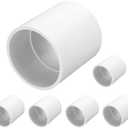 7 Pcs PVC Pipe Fitting Coupling Adapter (Socket x Socket) for Furniture Grade DIY PVC Connection Garden Shelf, White