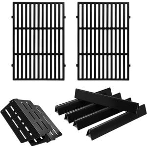 7620 7621 62783 Flavorizer Bars 65505 Heat Deflectors 7524 Grill Grates Genesis E-310 Grill Replacement Parts for Weber Genesis E310 E-330 S330 EP310 S-310 S-320 S310 EP330 330 E330 Grill Parts (2 x Grates+5 x Flavorizer Bars+2 x Heat Deflector)