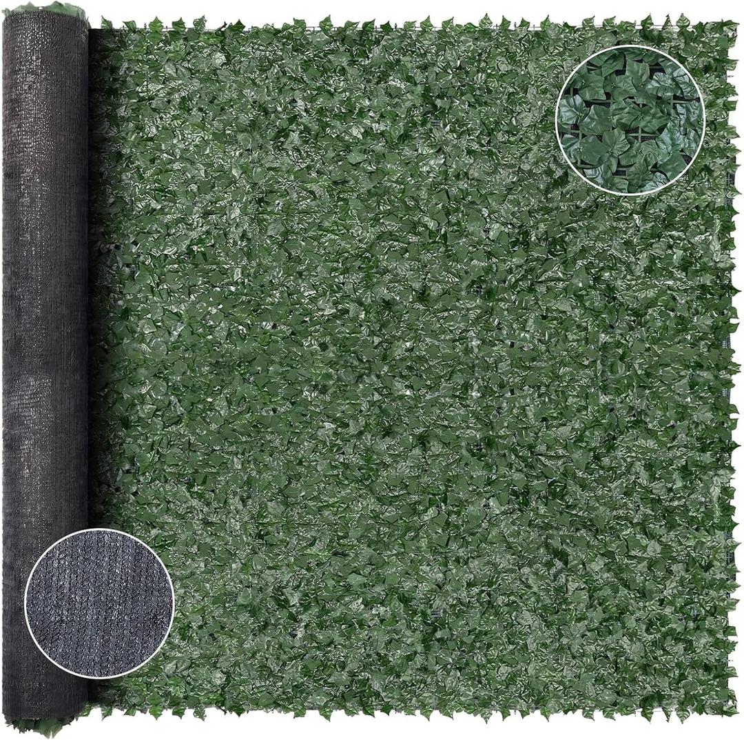 Colingmill 59 x 200 Inch Large Artificial Ivy Privacy Fence, Faux Ivy Vine Leaf Fence Panels with Mesh Cloth Backing, Greenery Privacy Fencing Wall Screen for Outdoor Garden, Yard, Balcony Decoration