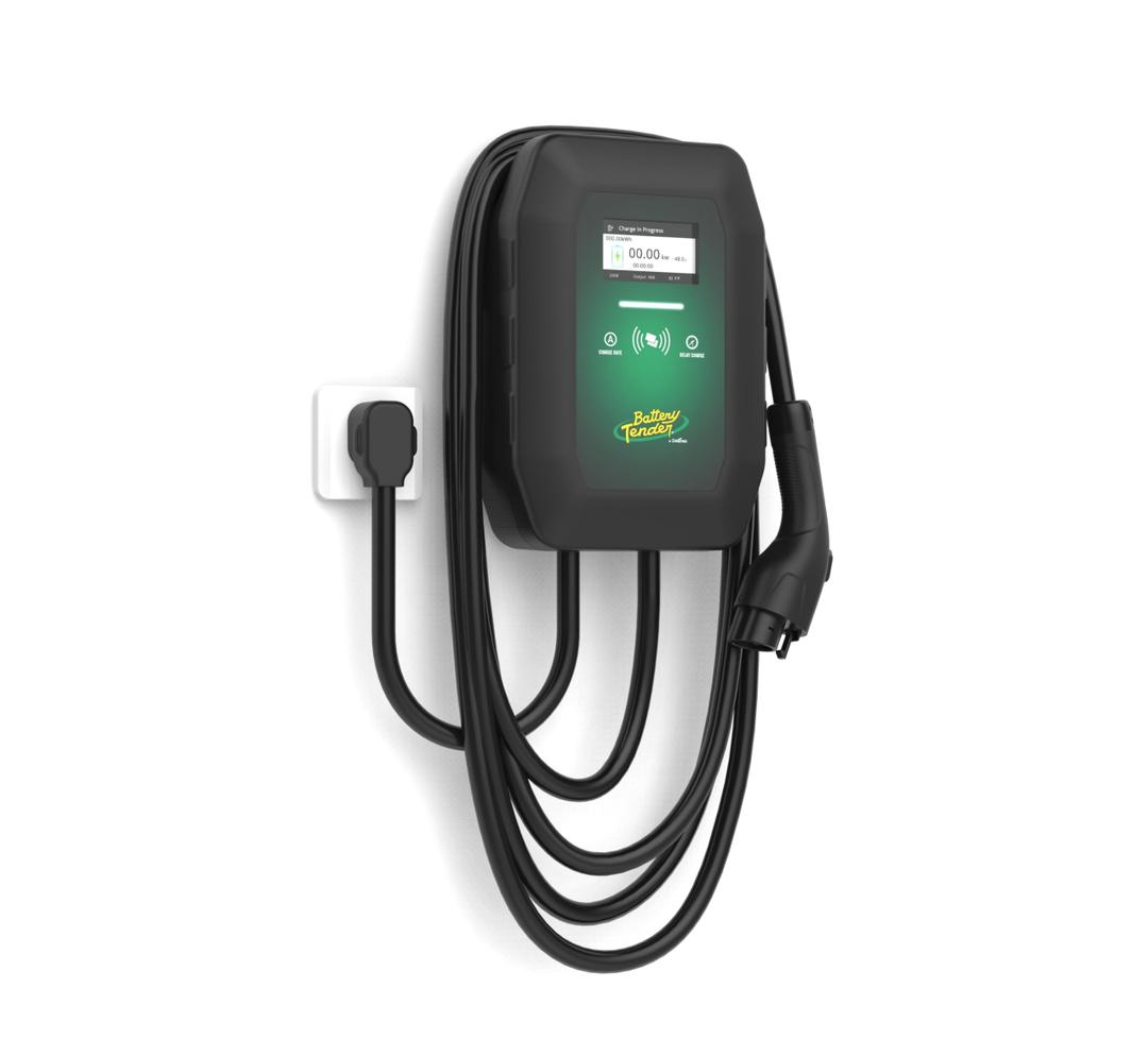 Battery Tender eCharge 48 AMP EV Charger - Level 2 Mounted Indoor Outdoor Fast Electric Vehicle Charging Station with Flexible 25ft Cable NEMA 14-50 - 022-3019-DL-WH