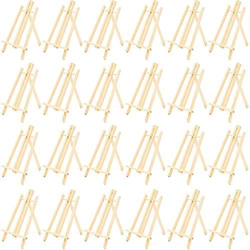 Bright Creations Wooden Mini Easel Stand for Office Desk or Tabletop (9 x 13.5 Inches, 24 Count)