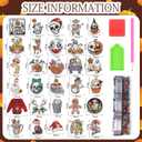 30 Pcs Christmas Eve Diamond Art Magnets Creepy Diamond Painting Magnets Kits DIY Xmas Horror Magnetic Refrigerator Sticker for Beginners Gifts Home Car Garage Decor