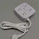 Surge Protector Power Strip - YISHU 8 Widely Outlets with 2 USB-C(PD 30W) and 2 USB-A Ports, 3 Side Outlet Extender with 6Ft Flat Plug Extension Cord, Wall Mount, Desk USB Charging Station, ETL,White