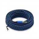 Extra Long 3.5mm Audio Auxiliary Cable, Premium Braided Nylon Aux Cord Male to Male, High Fidelity Shielded Transmission Signal Computer Cable for Headphones, Speakers, PC, Home Theater, Blue and Black