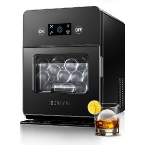 2" Clear Sphere Ice Maker with Clearcore Technology, 4 Ice Balls in 38 Mins, 150 Daily Output, Countertop Ice Ball Maker with Automatic Water Supply & Self-Cleaning, Ideal for Whiskey & Bourbon