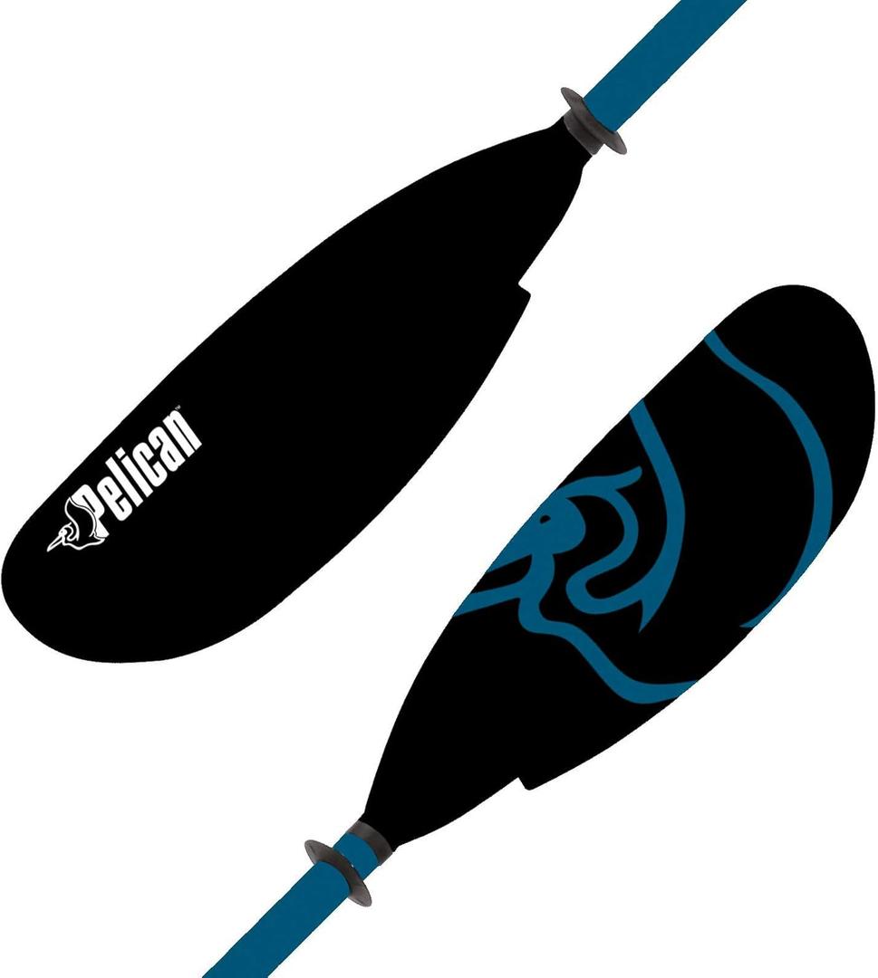 Pelican Vesta Kayak Paddle | Aluminum Shaft with Nylon Reinforced Blades | Lightweight, Adjustable| Perfect for Kayaking - Premium Quality Material (90.5 in - 230 cm, Black & Blue)