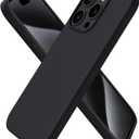 ORNARTO Compatible with iPhone 15 Pro Case 6.1", Liquid Silicone 3 Layers Full Covered Soft Gel Rubber Cover, Shockproof Protective Slim Phone Case with Anti-Scratch Microfiber Lining-Black