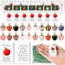 20 Sets Teacher Appreciation Gifts in Bulk Thank You Teacher Desk Decor Mini Apple Teacher Pocket Hug Token with Green Moss Thank You Gifts for Teacher Coworker Staff Employee Appreciation Gifts