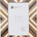 Handicrafts Home 4x6 Picture Frame- Herringbone Chevron Pattern Bone & Resin Frame Handmade Picture Photo Frame Chevron Herringbone Art Inspired Vintage Table-Top/Wall Dcor Frames (4x6 Inches, Gray,White,Wood), Hypno Daze