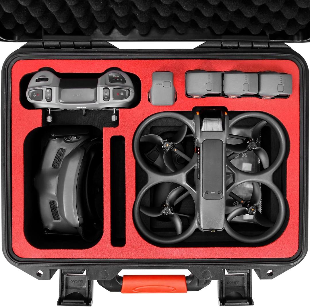 FPVtosky Hard Case for Avata 2 Drone Combo, Waterproof Carrying Case, Fits DJI Goggles 3 [NOT for Goggles N3], RC Motion 3 & DJI FPV Remote Controller 3 Accessories [CASE ONLY]