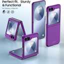 6 x GooseBox for Samsung Galaxy Z Flip 6 Case with Screen Protection,Z Flip 6 Slim HD Clearly Case Ultra-Thin Anti-Scratch Shockproof Phone Case(Purple)