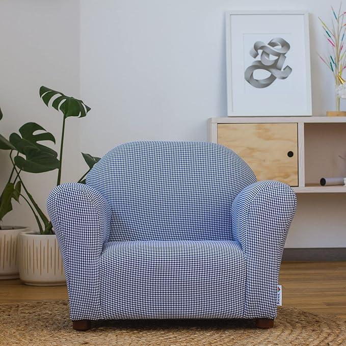 Roundy Kids Chair with Removable Cover, Soft Microsuede Upholstery, Padded Cushion, Sturdy Wooden Frame, Ergonomic Design for Ages 2-5, Easy to Clean, Ideal for Playrooms, Bedrooms & Nurseries.