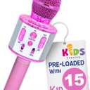Move2Play, Kids Karaoke Microphone | Includes Pre-Loaded Songs & Bluetooth | Kids Birthday Party Gift | Toy for All Ages 2, 3, 4, 5, 6+ Year Old Girls, Boys & Toddlers (White/Pink)