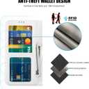 LUMARKE Designed for iPhone 11 Wallet Case - Detachable Flip Folio Cover - RFID Blocking 4 Card Slots Holder - Premium PU Leather Magnetic Kickstand - Protective Phone Case 6.1", Gradual Pink Blue