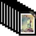 100% Solid Wood 5x7 Picture Frame Set of 8, Black Frame Display Photo 4x6 with Mat or 5 x 7 without Mat, 5 by 7 HQ Matte Black Frame for Wall - 8 Pack/Black/5"x7"