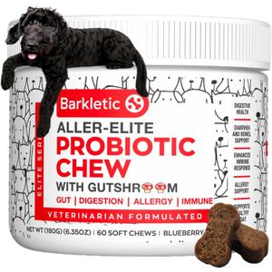 Dog Probiotics Vet-Formulated Soft Chews for Gut, Immune & Skin Support, Allergen-Smart, Clean Ingredients | 60 Chews