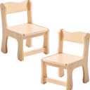 ROBOTIME Kids Wooden Chairs, 2-PCS Toddler Chairs for Table for Playroom, Children's Wooden Playroom Furniture, Kids Furniture for Eating, Reading, Playing, Small