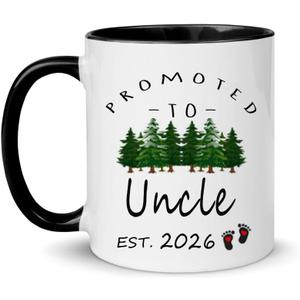 Promoted to Uncle 2026 Mug, Pregnancy Announcement Gifts for Brother Brother-in-Law from Sister Brother, Unkie to be Gifts First Time, Birthday Christmas Baby Gift for Expecting Uncle 2026
