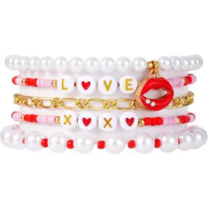 RISHEGAE Heishi Beaded Stretch Bracelets for Women Stackable Polymer Clay Beads Bracelets Friendship Boho Summer Beach Bracelet Jewelry Set