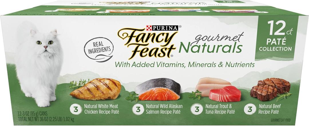 Purina Fancy Feast Grain Free Pate Variety Pack (2 Packs of 12) 3 oz Cans (EXP 06/01/28)