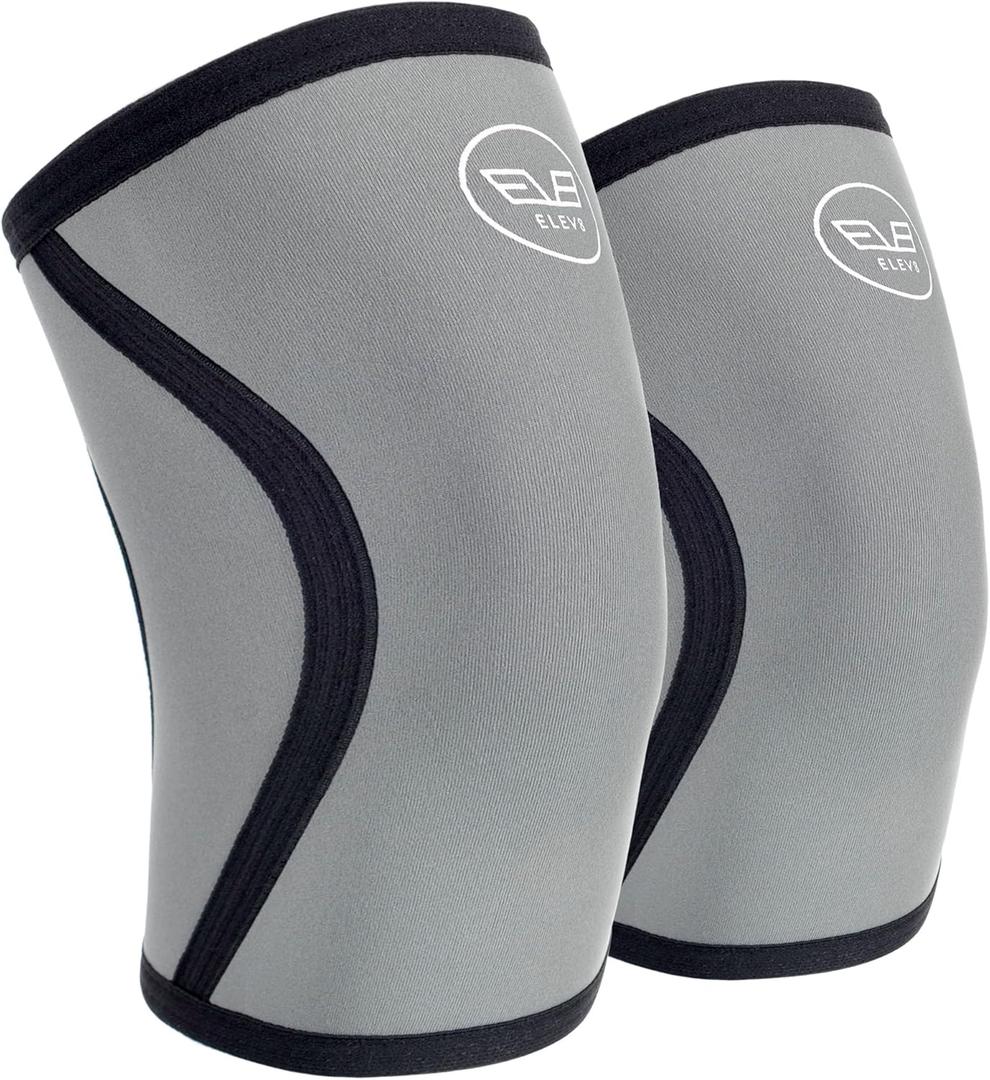 ELEV8 Knee Sleeves (1 Pair) 5mm Neoprene Brace for Compression & Support - Powerlifting, Fitness, Squats, Cross Training, Circulation, Arthritis, Joint Pain  Men and Women