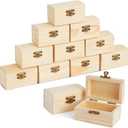Bright Creations Baby Shower Decorations Mini Unfinished Wooden Treasure Boxes - 3.5 x 2.2 x 2 In, Brown, Pack of 12, Chest Style - Wooden Treasure Chest to Paint & Party Favors