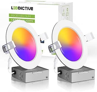 1Pack Smart Recessed Lighting 4 Inch, 4 Inch LED Recessed Lights 9W 700LM, Smart Downlight with Junction Box Compatible with Alexa/Google Assistant and Siri - ETL and Energy Star Certified