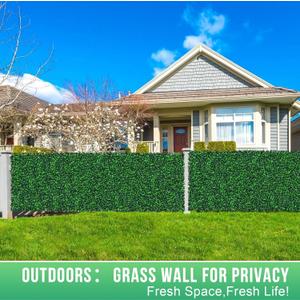 Grooy 40"x 120"(33.33 sq.ft) Artificial Boxwood Grass Wall Roll Panels UV-Anti Boxwood Hedge, Green Boxwood Leaves Fence Backdrop, Fake Ivy Greenery, Plant Wall Decor for Outdoor Garden x2