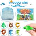 Mold Free Suction Bath Toys for Kids 26PCS, Bathtub Silicone ABC Alphabet Educational Montessori Sensory Toys for Baby/Toddlers, No Hole Animal & Letters Learning Toy with Storage Net for Autism/ADHD