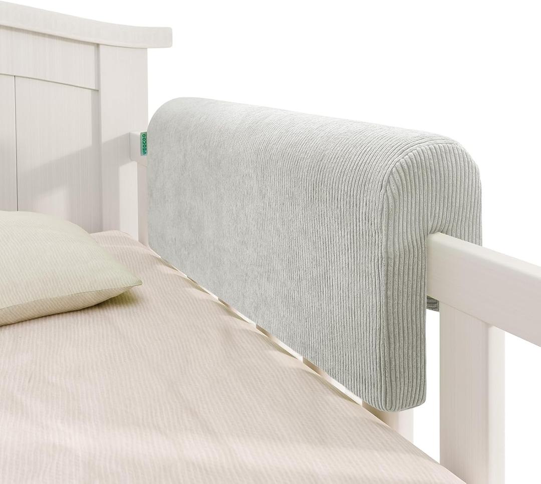 AEOCOO Bed Rail Bumpers Protector, Hospital Bed Rails Padding, Loft Beds and Bunk Beds Bumpers Protector, Premium Soft Memory Foam - Anti-Bump | Fall Prevention, Size 27.6 x 5.5 x 11.8 Inches, Gray