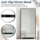 Colingmill 1 Pcs Wooden Floor Mirror Stand Anti Slip Base for Full Length Mirrors Stable Support Holder Bracket with Enlarged Non Slip Pads for Home Mirror Frames (14 x 2.7 x 1.7 Inches,Black)