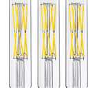 Leools 12W Dimmable Edison Led Tubular Bulb T10/T30, E26 Medium Base Filament Lamp 100 Watt Equivalent 4000K Daylight Glow, Vintage Antique Bulbs,7.3in(185mm),3-Pack