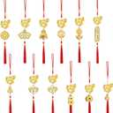 12pcs Chinese New Year Decorations 2026, Year of The Horse Pendants Good Luck Charms, Feng Shui Decor Red Tassel Ornaments for Lunar New Year Wealth Success Good Luck Gifts