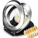 BIBURY Egg Slicer for Hard Boiled Eggs - Heavy Duty Stainless Steel Egg Cutter with 3 Slicing Styles for Eggs, Strawberries, Mushrooms - Easy to Clean & Dishwasher Safe (Black)